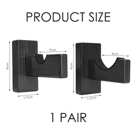 1 Pair Baseball Bat Holders, Wooden Baseball Bat Holder, Horizontal Baseball Bat Holder, Wall-Mounted Baseball Bat Holder, Baseball Bat Display Stand (Black)