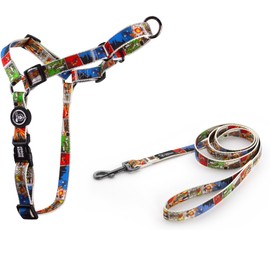 Anti-Pull Harness for Dogs - Easy Walk Harness with Lead - Chest Collar for Large, Medium and Small Dogs - Training Harness, Reduces Choking Protection and Adjustable (M, Cómic)