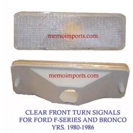 aftp FORD F-150 250 350 SERIES YEAR 1980- 1986 CLEAR FRONT TURN SIGNALS PAIR