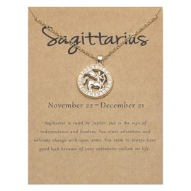 Sagittarius Zodiac Gift Gold Necklace for Women Teen Girls Astrology Horoscope Constellation Necklaces Gifts for Best Friends BFF Bestie Birthday Gifts for Her Girlfriend Wife Christmas Gift Ideas