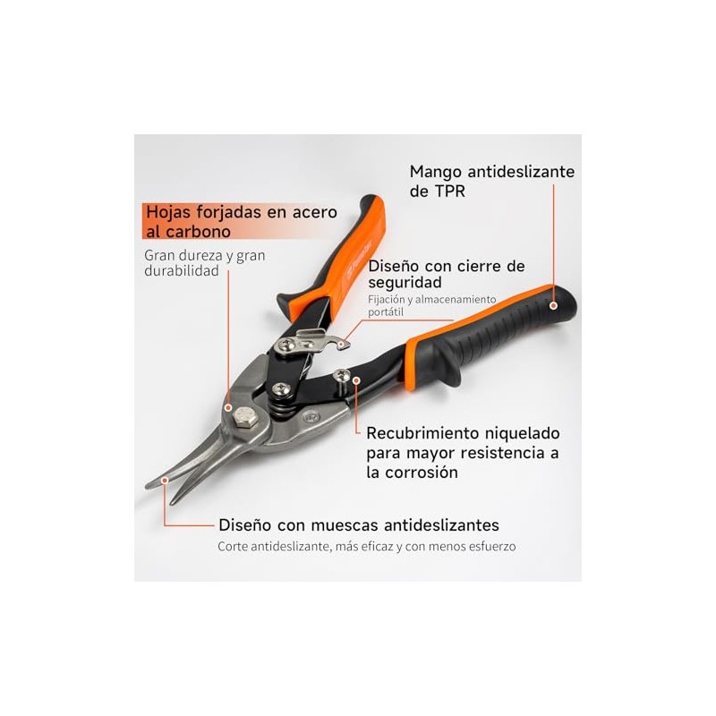 Tijeras de Aviación Corte Recto 10" con mango grip,SW-81400101