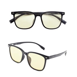 FEISEDY Blue Light Blocking Glasses, Fashion Glasses, Gaming Glasses, PC Glasses, UV Protection, 99.8% Cut, UV400, Colored Lenses, No Prescription, Tinted, Wellington, for PC Work, Driving