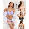 HORISUN Bras for Women No Underwire V Neck Scalloped Wireless