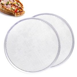AZKEEGREY 2 Pack Aluminum Pizza Screen, 12 inch Pizza Mesh Trays for Oven Non Stick, Mesh Pizza Tray, Even Heat Distribution,Crispy Bottom