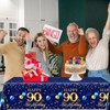 GREHUMOR 90th Birthday Decorations Men-3pcs Navy Blue Birthday Table Covers