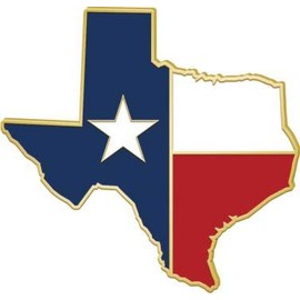 Crown Awards Texas State Flag Pins - Shape of Texas Lapel Pins, 1 Pack