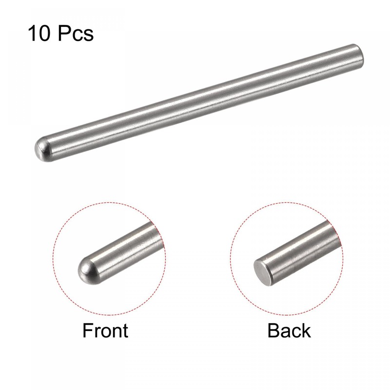 TOP-VIGOR 10Pcs 5mm x 80mm Dowel Pins, 304 Stainless Steel