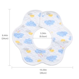 10-Pack 360 Rotate Baby Bibs for Eating and Drooling, Soft and Waterproof Bibs for Girls Boys