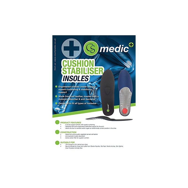 CS MEDIC , Unisex Adult Orthopaedic Insoles - black, size: