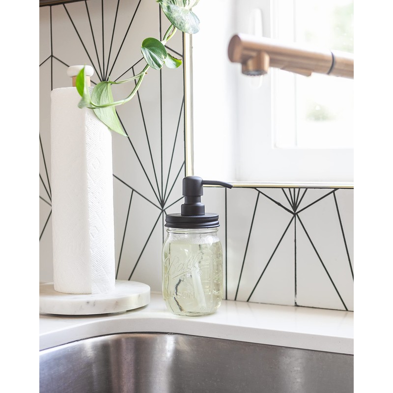 Jarmazing Products Mason Jar Soap Dispenser - Black - 16