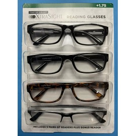 Foster Grant *NEW* 4 Pack Foster Grant XTRA SIGHT (+1.75) Reading Glasses
