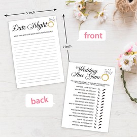 LNOKRIM 20 tarjetas de juego de fiesta de compromiso de doble cara, ideas de juegos divertidas, actividades para compromiso, parejas, propuestas, fiestas, divertidos y fáciles