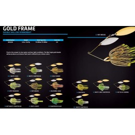 WAR EAGLE We12gw02 1/2 Double Willow Gold Frame (white Chartreuse, Spinnerbait Oz 02 Unisex Adulto, Blanco, 1 2 Oz.