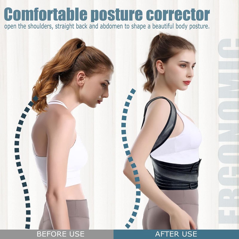 JS&KeJi Posture Corrector Back Straightener for Men and Women Improves