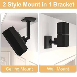 UB-20 - Soporte de pared para altavoces Bose Cube (6 10, 15, 18, 28 y 12), color negro