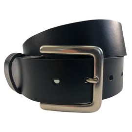 Zelikovitz 1.5"(38mm) Men's Black Bridle Leather Belt - Handmade (38)