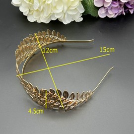 JZK 1 x Gold roman leaf crown greek crown goddess headdress hair crown girl bridesmaid bride tiara hairband headpiece cosplay hair accessories for wedding party carnival for girls and women