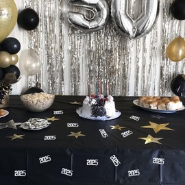 2025 Confetti 1.8 Ounces/750PCS New Year's Eve Glitter Table Confetti Centerpiece for New Years Graduation Decorations Class of 2025 Birthday Baby Shower Wedding (Silver)