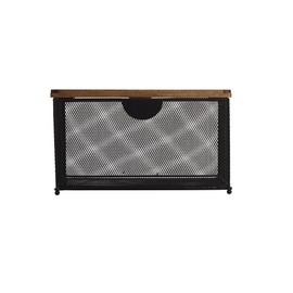 Gourmet Basics by Mikasa Basala Metal Countertop Bread Box Storage Container, 13.5x7.5x7.75 Inch, Black