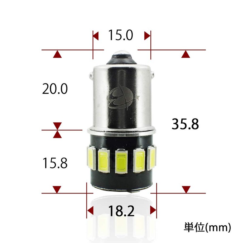 BELLELIGHT 24V Short Size BA15s Marker Lamp S25 White 16