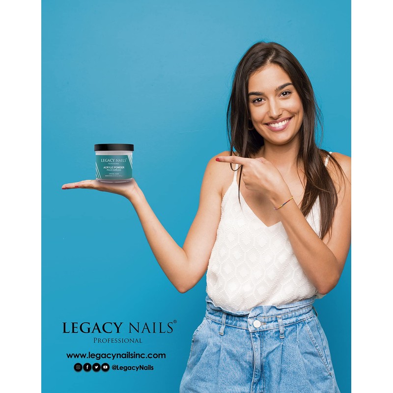 Legacy Nails Professional CLEAR ACRYLIC POWDER - 241g / 8oz.