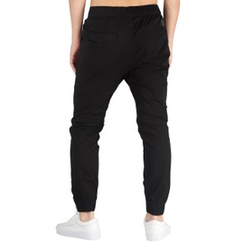 ITALYMORN Black Joggers Men with Pockets (Black, Medium)