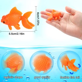 CCOZN 15 Pieces Orange Plastic Artificial Goldfish Aquarium Fish Bowl Tank Terrarium Decoration Moving Floating Glodfish Ornament for Party Decor