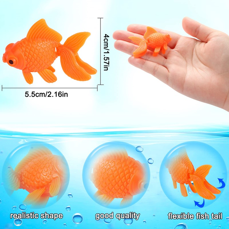 CCOZN 15 Pieces Orange Plastic Artificial Goldfish Aquarium Fish Bowl