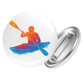 Huuraa Ansteckbutton Canoeing Kajakfahren bunte Silhouette Geschenk Größe 59mm Canoeing Accessoire