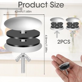 2Pcs Stainless Steel Kitchen Sink Tap Hole Cover，Matte Black Sink Tap Hole Cover for Sink and Bath Overflow Cover Leakage Prevention, for Home Kitchen and Bathroom Decoration