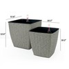 LJLB 2-Pack Self-Watering Planters - Hand Woven Wicker for Tranquil