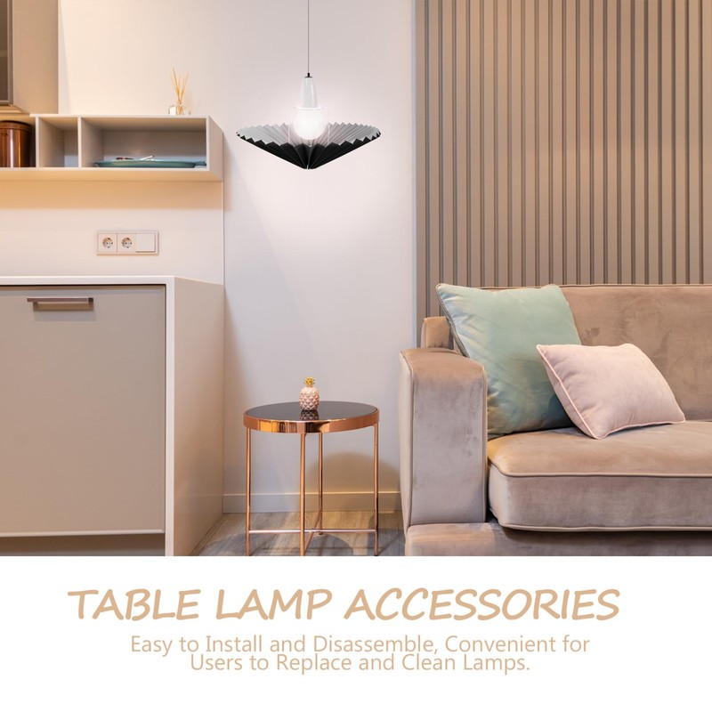 Hemobllo Table Lamp Shade - Pleated Umbrella Shape Fabric Lamp