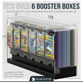 6-Slot Booster Pack Dispenser Acrylic with Black Base - Stackable