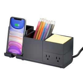 Bostitch Konnect Qi Certified Wireless Charging Desk Accessory Kit with Pencil Cups