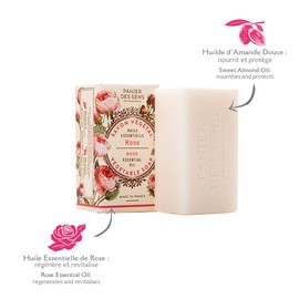 Panier des Sens Rose Bar Soap with Olive Oil - 97% natural & Made in France - 2 bars, 5.3oz/150g each