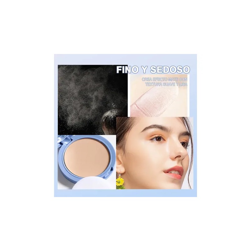 Base Maquillaje Polvo Compacto Fijador Mate 2 Unidades