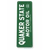 QUAKER STATE MOTOR OIL 11X4 TIN SIGN TESTED PRODUCT FORMULA ONE CERTIFIED