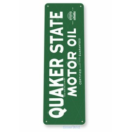 QUAKER STATE MOTOR OIL 11X4 TIN SIGN TESTED PRODUCT FORMULA ONE CERTIFIED