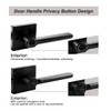 KAMOTA Privacy Door Levers, 3 Pack Matte Black Door Handles,