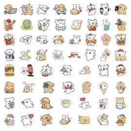 Haorange Line Puppy Waterproof Sticker Paper Notebook Bike Suitcase Sticker Helmet Laptop Waterproof Cute Graffiti Stickers 180 Sheets