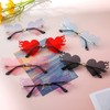 COASION Melting Heart Sunglasses for Women Men Trendy Design Rimless