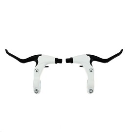 SURIEEN 1-Pair Universal BMX Bicycle Levers Hand Brakes for MTB/BMX Mountain Road Bike with Aluminum Alloy Brake Handlebar Handles (22mm),White