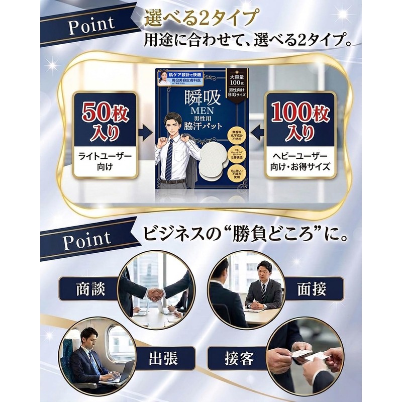 Men's Underarm Sweat Pads, Published in Magazine, Recommended by Dermatologists,