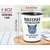 Bubble Hugs Cat Lover Shot Glass 1.5oz - British Shorthair
