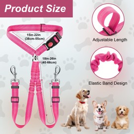 Dog Belt for Car, 2-in-1 Headrest Restraint Seat Belt Dog Car Safety Harness Dog with Adjustable Reflective Elastic Band for Small Medium Large Dogs