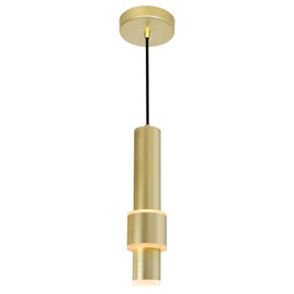 CWI Lighting Lena 1 Light Metal LED Integrated Mini Pendant in Satin Gold