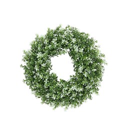 15inch Boxwood Wreath,Artificial Boxwood Wreath for Front Door, Spring Summer Greenery Wreaths for Front Door Farmhouse Wedding Green Year Round Indoor Outdoor