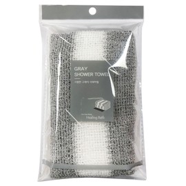 Healing Bath Gray Shower Towel - Healing Bath Gray Shower Towel
