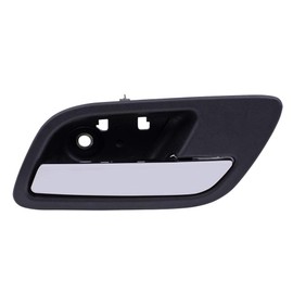 AutoandArt Brock Replacement Passengers Rear Inside Interior Door Handle Chrome Lever with Black Housing Compatible with Silverado Sierra Escalade Suburban Tahoe Yukon 15939084