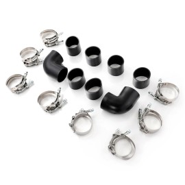 Unbranded Universal 2.5" 63mm Aluminum Turbo Intercooler Pipe Kit +Clamp+Brushed Hose